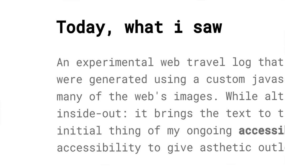 Today, What i saw