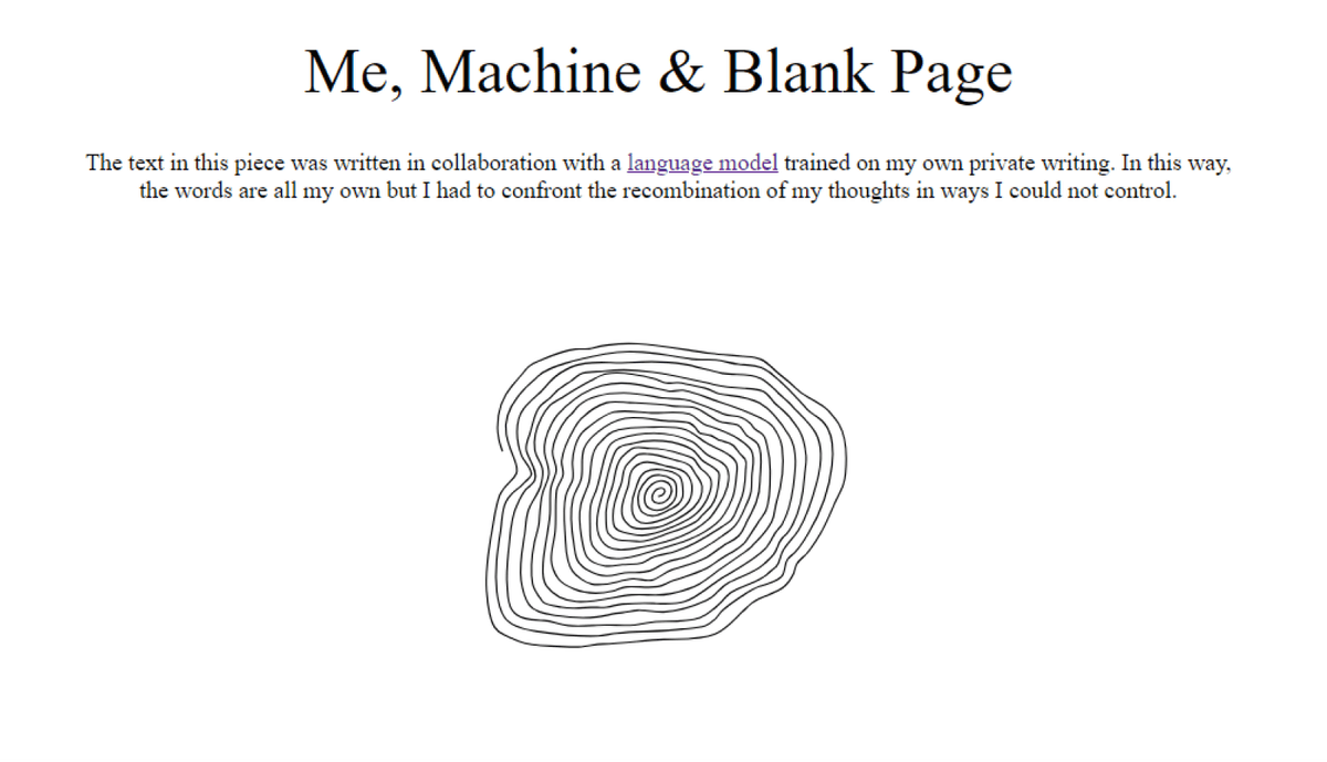 Me, Machine & Blank page