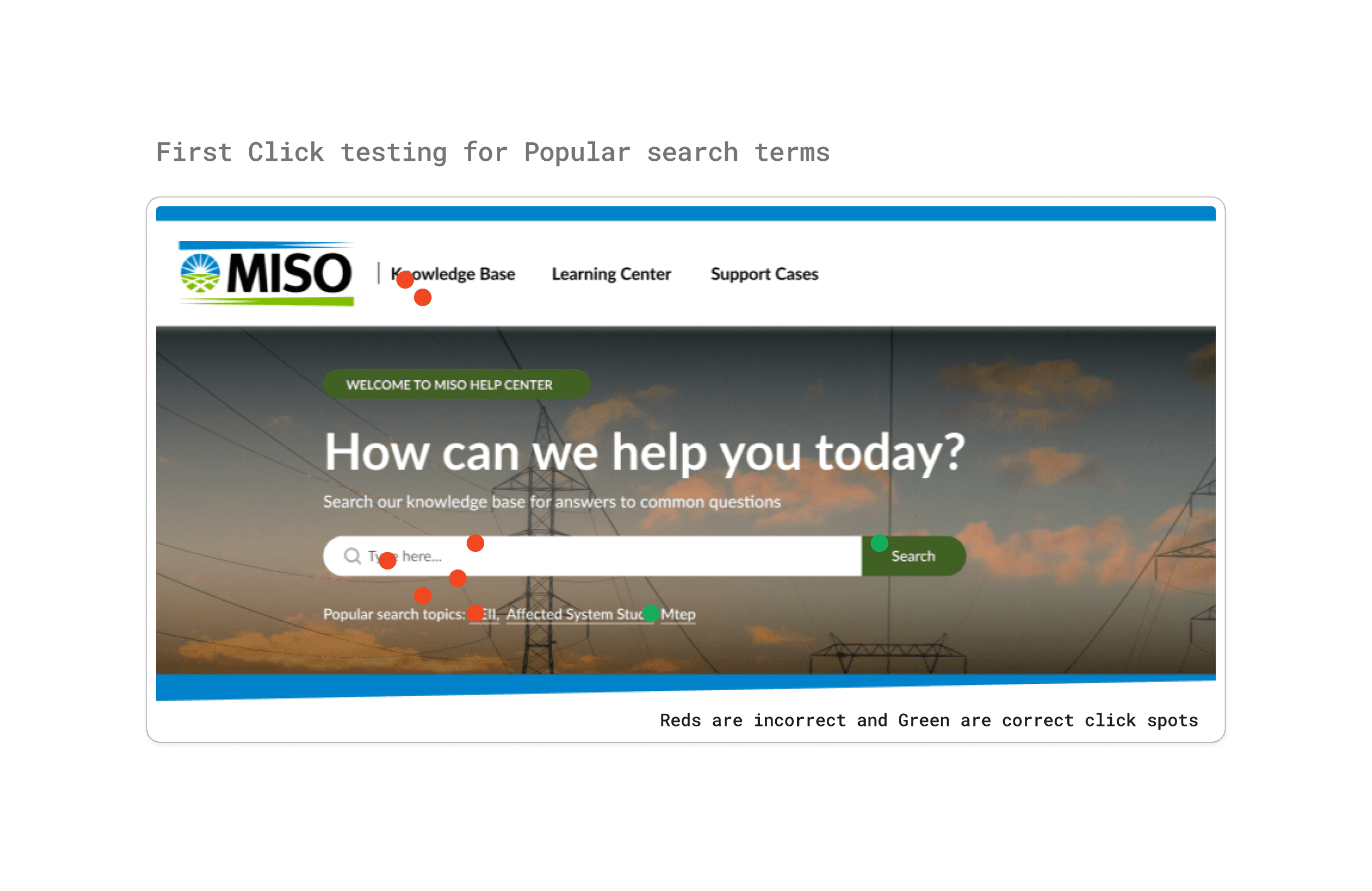 First-click testing of re-designed search experience