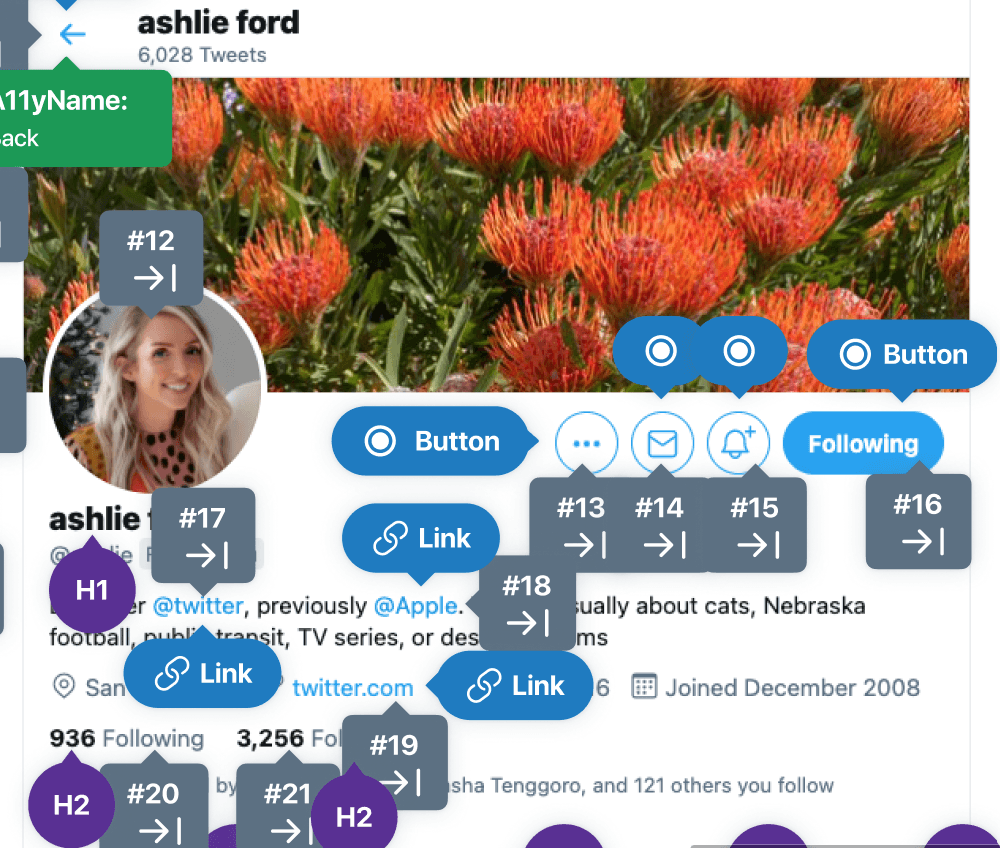 Twitter Notifications Accessiblity Checks